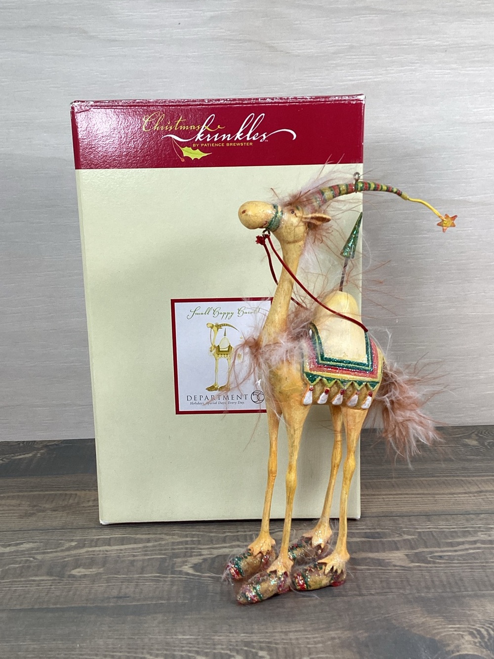 Dept 56 Patience Brewster SMALL HAPPY HAROLD Christmas Krinkles Camel Ornament